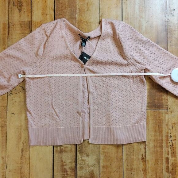 Cable & Gauge Sweater Small Blush Pink New Cardigan Neutral Boho Easter Spring - Picture 7 of 8